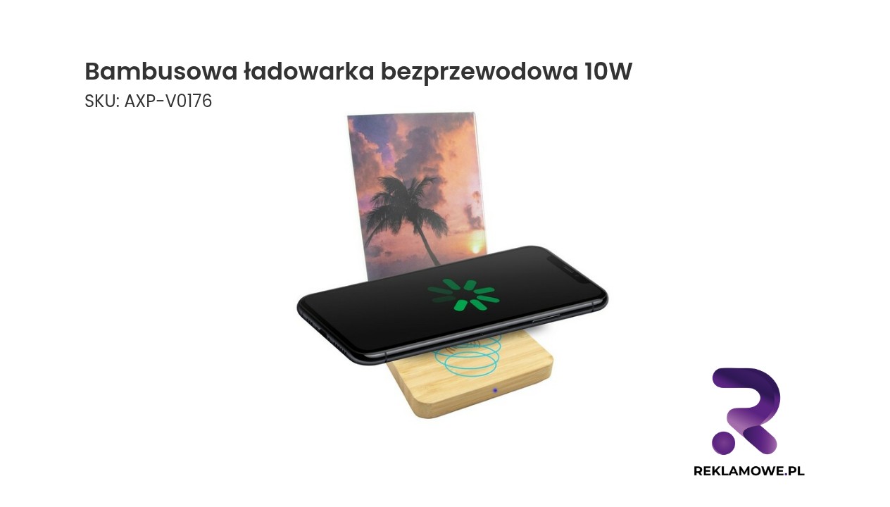 Bambusowa ładowarka bezprzewodowa 10W – ekologiczna ładowarka indukcyjna do smartfona